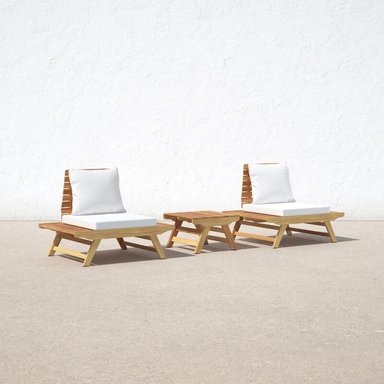 SET 2 SILLONES HOME PREMIUM CELERINA BLANCO + MESA CENTRO TERRAZA JARDIN - 3