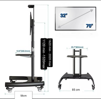 RACK PARA TV TYDHG 32 A 70' PEDESTAL ELEGANTE PISO KREARACK NEGRO - 4