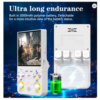 MINI CONSOLA RETRO R36 ULTRA BLANCO + ESTUCHE NEGRO - 4