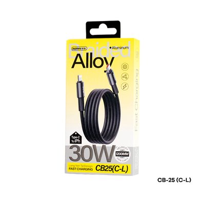 CABLE REMAX CB25 USB-C A LIGHTNING NEGRO 30W CARGA RÁPIDA - 5
