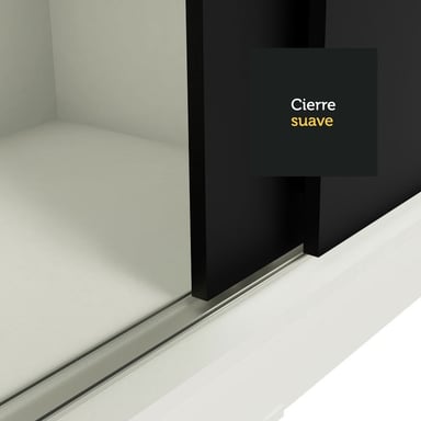ROPERO MADESA 1097CB 2 PUERTAS 2 CAJONES NEGRO TOKIO CORREDIZAS - 3