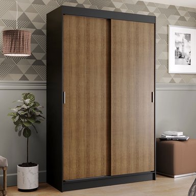 ROPERO MADESA 1097CN TOKIO CORREDIZAS 2 PUERTAS 2 CAJONES MARRON - 2