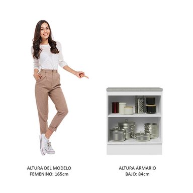 MUEBLE DE COCINA MADESA AGATA 70 CM 2 PUERTAS - 4