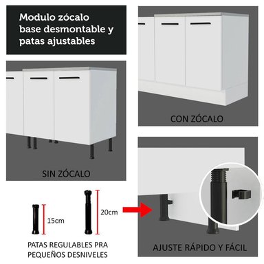 MUEBLE DE COCINA MADESA AGATA 70 CM 2 PUERTAS - 6
