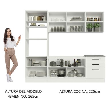 MUEBLE DE COCINA MADESA GRAG250001 3 CAJONES INTEGRAL AGATA 250 CM - 5