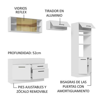 MUEBLE DE COCINA MADESA GRAG270005 2 CAJONES INTEGRAL AGATA 70 CM - 4