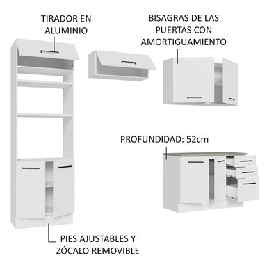 ARMARIO DE COCINA MADESA GRAG270007 3 CAJONES COMPLETO AGATA 270CM 07 - 4