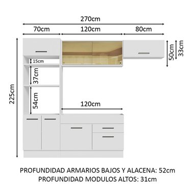 MUEBLE DE COCINA MADESA GRAG270004 2 CAJONES INTEGRAL AGATA 70 CM - 3