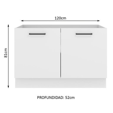 MUEBLE DE COCINA MADESA AGATA 120 CM MOSTRADOR PARA FREGADERO - 2