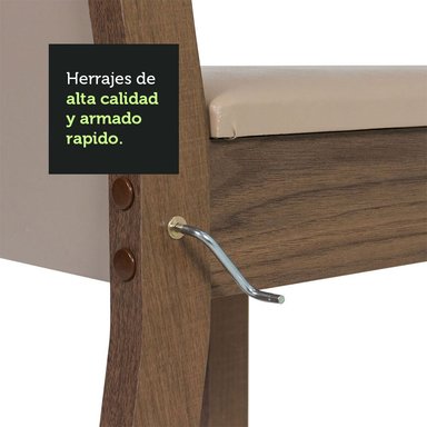 JUEGO COMEDOR MADESA 8 SILLAS CREMA PANAMÁ MESA TAPA MADERA - 6