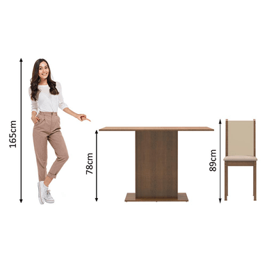 JUEGO COMEDOR MADESA 4 SILLAS TALITA MESA TABLERO MADERA - 4