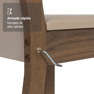 JUEGO COMEDOR MADESA 4 SILLAS TALITA MESA TABLERO MADERA - 5