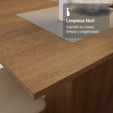 JUEGO COMEDOR MADESA 4 SILLAS TALITA MESA TABLERO MADERA - 6