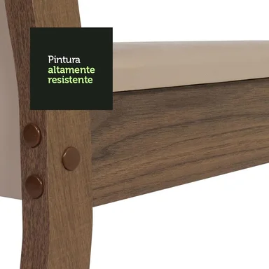 JUEGO COMEDOR MADESA MDJA060141 6 SILLAS CREMA AUGUSTA MARRON BEIGE - 7