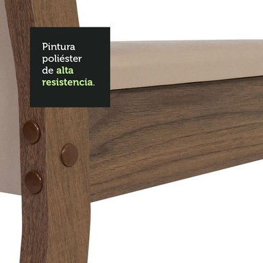 JUEGO DE COMEDOR ELISA CON 4 SILLAS CREMA/MARRON/BEIGE - 9