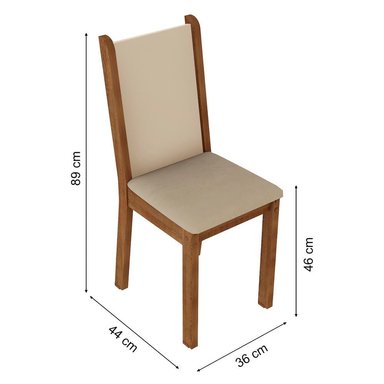 JUEGO COMEDOR MADESA MDJA0400217GPER 4 SILLAS MARRÓN ALANA MESA TAPA MADERA - 3