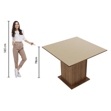 JUEGO COMEDOR MADESA MDJA0400217GPER 4 SILLAS MARRÓN ALANA MESA TAPA MADERA - 5