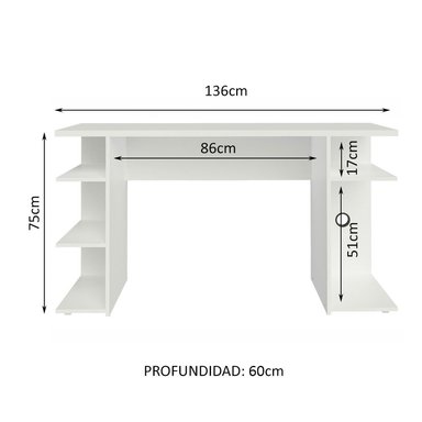 ESCRITORIO DE OFICINA PARA PC MODERNO - BLANCO - 2