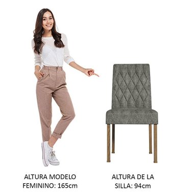 SILLAS COMEDOR MADESA MARRÓN 4255 X2 PLATA - 3
