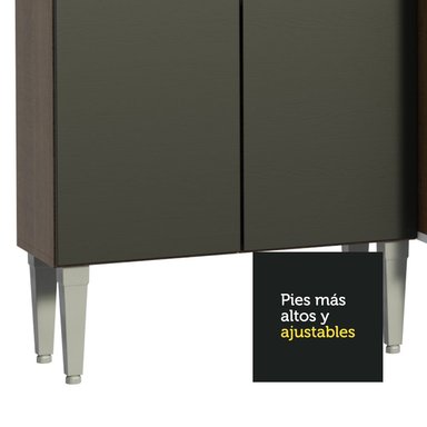 MUEBLE DE COCINA INTEGRAL EMILLY POP 229 CM - MARRÓN/NEGRO - 6