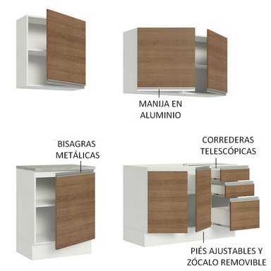 MUEBLE DE COCINA MADESA GLAMY INTEGRAL 180 CM CON LAVADERO 05 - 6