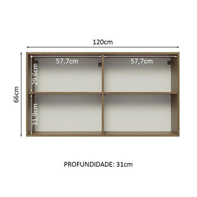ALACENA DE COCINA MADESA GLAMY 120 CM 2 PUERTAS - 3