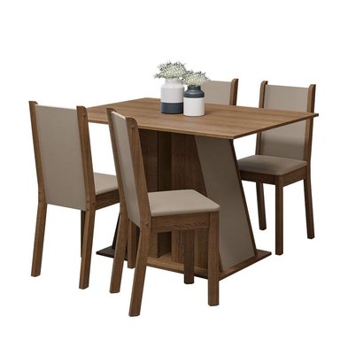 JUEGO COMEDOR MADESA 4 SILLAS BEIGE SOPHIE - 1