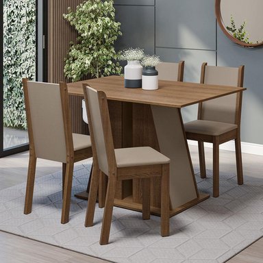 JUEGO COMEDOR MADESA 4 SILLAS BEIGE SOPHIE - 2