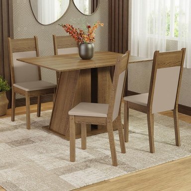 JUEGO COMEDOR MADESA 4 SILLAS BEIGE ANGEL - 2