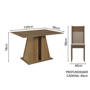 JUEGO COMEDOR MADESA 4 SILLAS BEIGE ANGEL - 3
