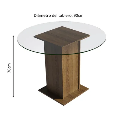 JUEGO DE COMEDOR DÉBORA CON 4 SILLAS - MARRÓN/NEGRO - 4