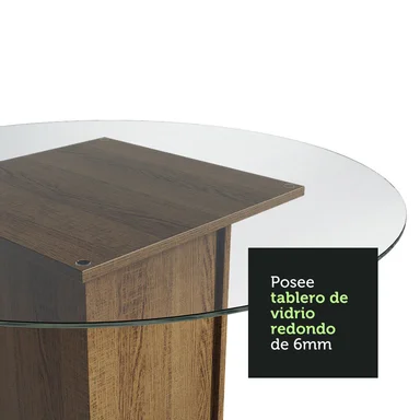 JUEGO DE COMEDOR DÉBORA CON 4 SILLAS - MARRÓN/NEGRO - 5