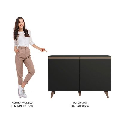 MUEBLE DE COCINA MADESA REIMS 2 PUERTAS 120 CM NEGRO - 5