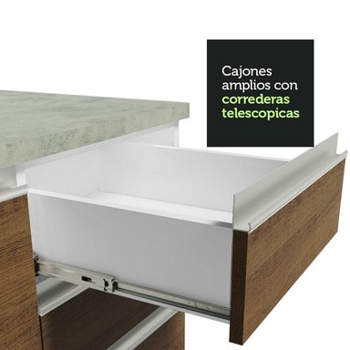 MUEBLE DE COCINA MADESA INTEGRAL LÍVIA 190 CM BLANCO/MARRÓN/BLANCO - 5