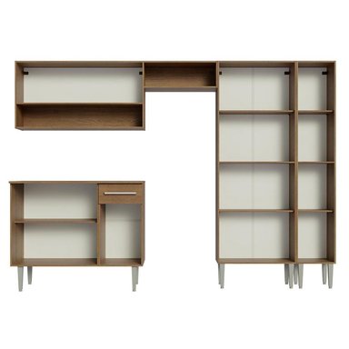 MUEBLE DE COCINA INTEGRAL EMILLY 261 CM 02 - MARRÓN/NEGRO - 4