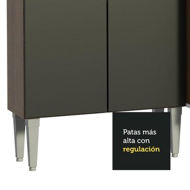 MUEBLE DE COCINA INTEGRAL EMILLY 261 CM 02 - MARRÓN/NEGRO - 5