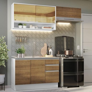 MUEBLE DE COCINA MADESA GLAMY INTEGRAL 200 CM BLANCO/MARRÓN 08 - 2