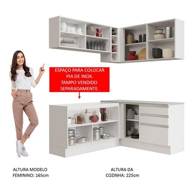 MUEBLE DE COCINA MADESA GLAMY INTEGRAL ESQUINERO 329 CM BLANCO 02 - 5