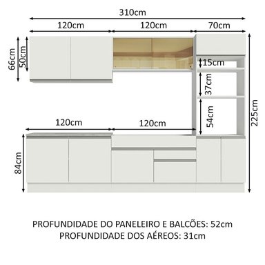 MUEBLE DE COCINA MADESA GLAMY INTEGRAL 310 CM BLANCO 01 - 3