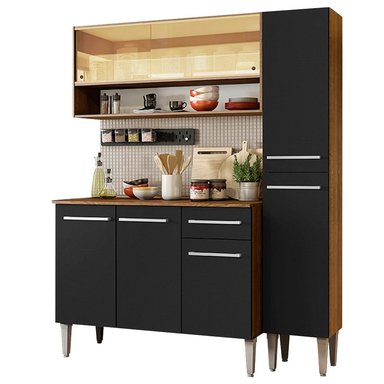 MUEBLE DE COCINA MADESA EMILLY INTEGRAL ART 137 CM MARRÓN/NEGRO 04 - 1