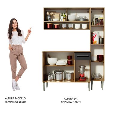 MUEBLE DE COCINA MADESA EMILLY INTEGRAL ART 137 CM MARRÓN/NEGRO 04 - 5