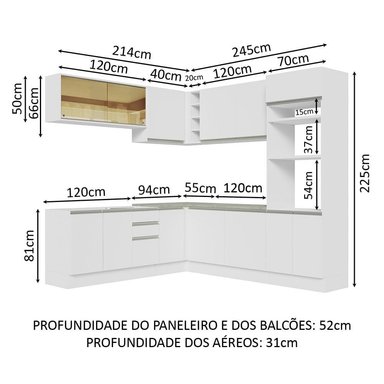 MUEBLE DE COCINA MADESA GLAMY INTEGRAL ESQUINERO 459 CM BLANCO 01 - 3