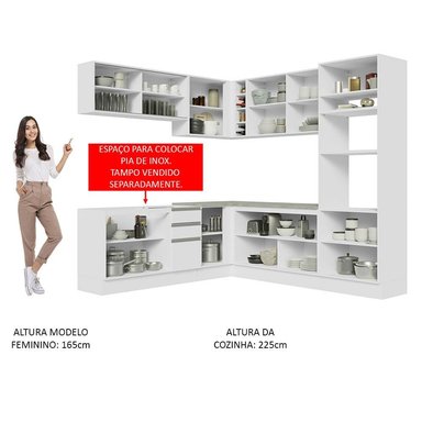 MUEBLE DE COCINA MADESA GLAMY INTEGRAL ESQUINERO 459 CM BLANCO 01 - 5
