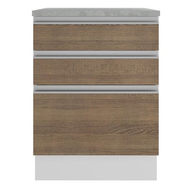 MUEBLE DE COCINA MADESA GLAMY 3 CAJONES 60 CM BLANCO/MARRÓN - 4