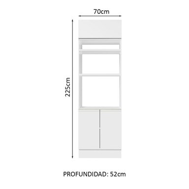 MUEBLE DE COCINA MADESA GLAMY TORRE PARA HORNOS 3 PUERTAS 70 CM BLANCO - 4