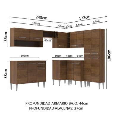 MUEBLE DE COCINA MADESA EMILLY INTEGRAL ICE 417 CM MARRÓN 01 - 3
