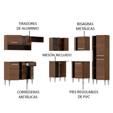 MUEBLE DE COCINA MADESA EMILLY INTEGRAL ICE 417 CM MARRÓN 01 - 4