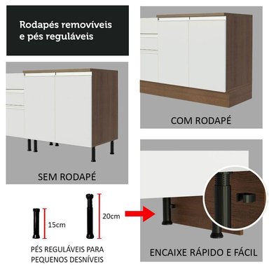 MUEBLE DE COCINA MADESA GLAMY 1 PUERTA 60 CM MARRÓN/BLANCO - 7
