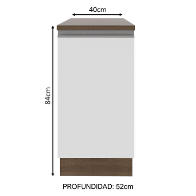 MUEBLE DE COCINA MADESA GLAMY 1 PUERTA 40 CM MARRÓN/BLANCO - 2