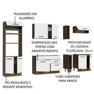 MUEBLE DE COCINA MADESA AGATA INTEGRAL 290 CM MARRÓN/BLANCO 01 - 4
